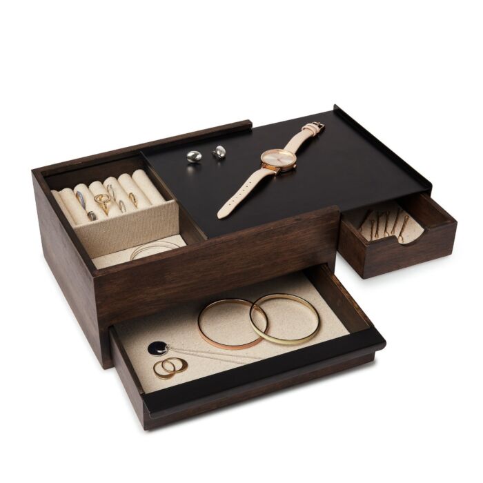 Umbra - Stowit Jewellery Box - Black/Walnut